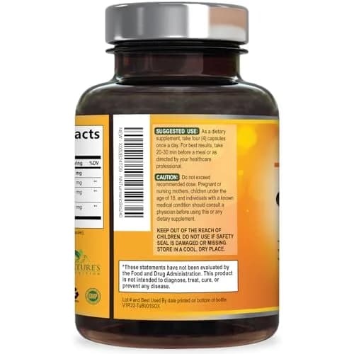 Nature's Nutrition Turmeric Curcumin Supplement 240 Capsules | 2400mg Organic Turmeric & BioPerine for Joint & Immune Support thumbnail 8
