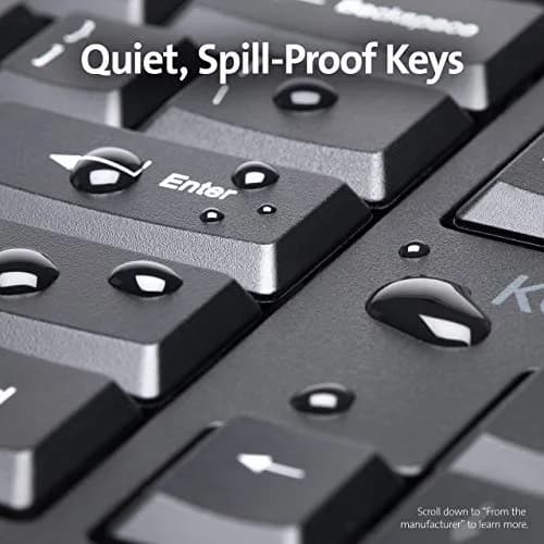 Kensington Pro Fit Ergonomic Wired Keyboard- Black (K75400US) | Adjustable split & sloped design for comfort thumbnail 4