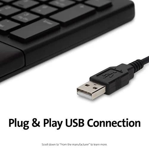 Kensington Pro Fit Ergonomic Wired Keyboard- Black (K75400US) | Adjustable split & sloped design for comfort thumbnail 6