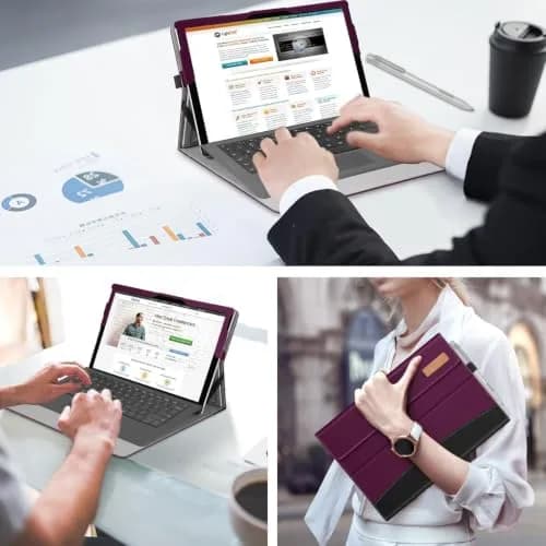 Fintie Case for 12.3 inch Microsoft Surface Pro 7 Plus, Pro 7/6/5/4/3 Purple | Built-in Kickstand & Stylus Holder thumbnail 7