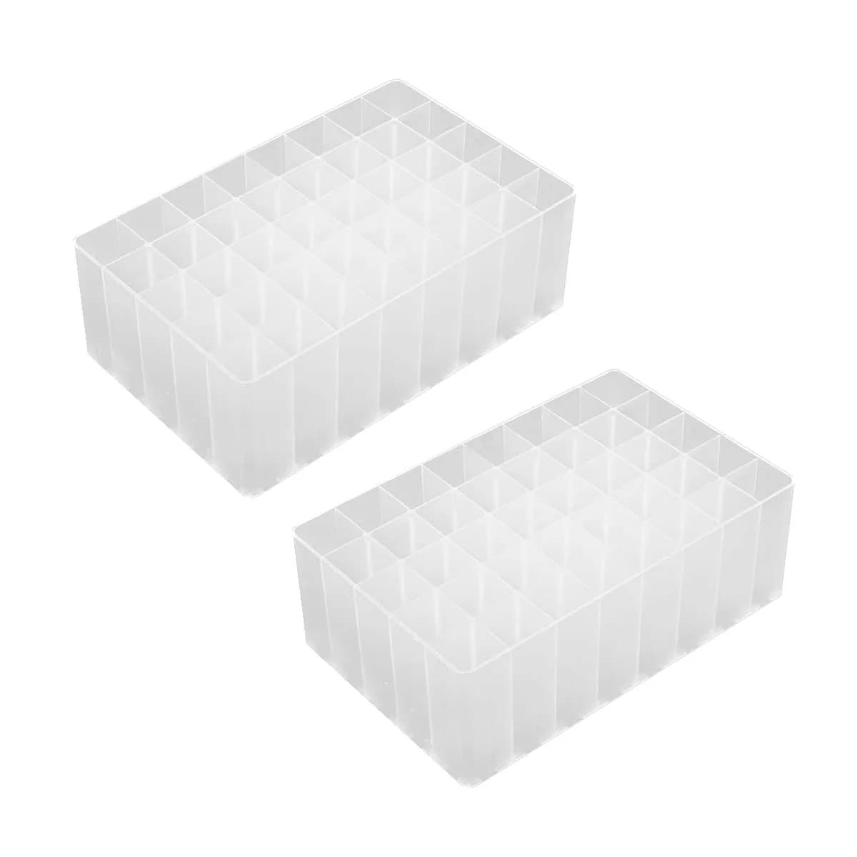 Chris.W 2 Pack 40-Slot Art Markers Pen Holder Desk Stand Organizer Storage Tray Marker Empty Storage Pack (Clear) | Keep Your Art Supplies Neat