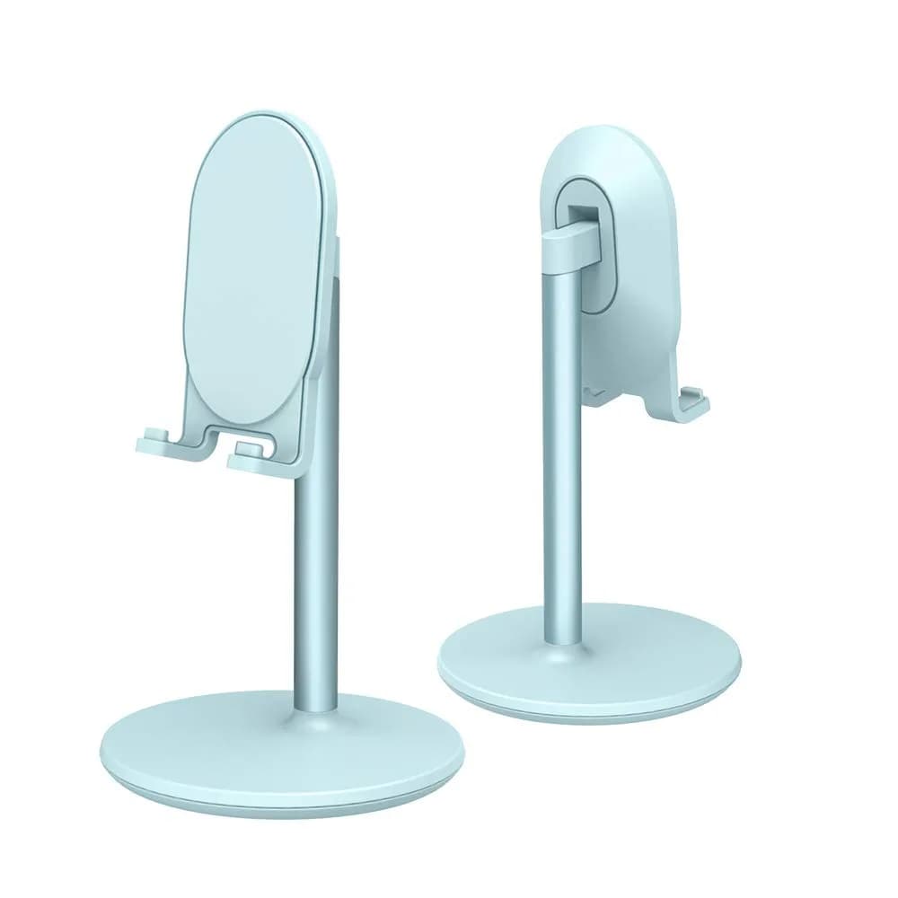 Bright Stone Adjustable Phone Stand for Desk, Compatible with 4"-12.9" Phones/Tablets/iPhone/iPad/Switch (Blue) | Stable Aluminum Alloy Bracket — Blue