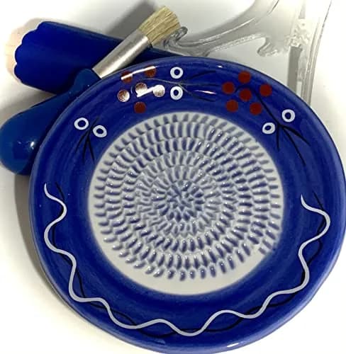BonCera Premium Ceramic Garlic Grater Plate Set - Cherry Line on Blue | Safe, Durable & Versatile (70-120 chars) thumbnail 5