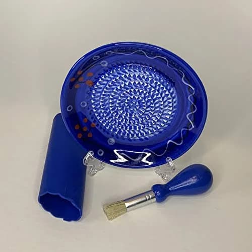 BonCera Premium Ceramic Garlic Grater Plate Set - Cherry Line on Blue | Safe, Durable & Versatile (70-120 chars) thumbnail 6