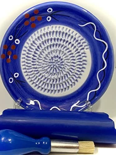 BonCera Premium Ceramic Garlic Grater Plate Set - Cherry Line on Blue | Safe, Durable & Versatile (70-120 chars) thumbnail 8