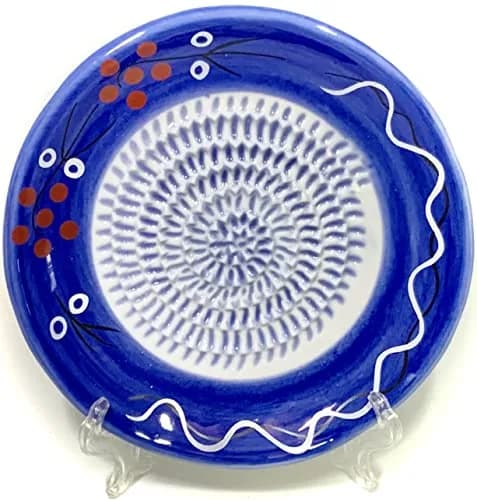 BonCera Premium Ceramic Garlic Grater Plate Set - Cherry Line on Blue | Safe, Durable & Versatile (70-120 chars) thumbnail 2