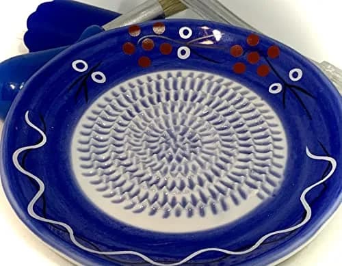 BonCera Premium Ceramic Garlic Grater Plate Set - Cherry Line on Blue | Safe, Durable & Versatile (70-120 chars) thumbnail 3