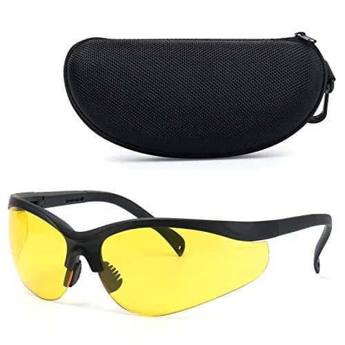 LaneTop Shooting Glasses For Men and Women, Impact-Resistant Yellow Lens, ANSI Z87.1, UV400, Anti-Fog, Hard Shell Case thumbnail 6