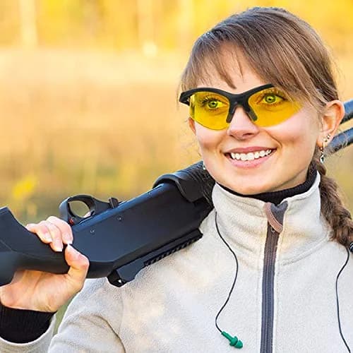 LaneTop Shooting Glasses For Men and Women, Impact-Resistant Yellow Lens, ANSI Z87.1, UV400, Anti-Fog, Hard Shell Case thumbnail 7