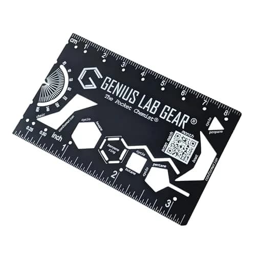 Genius Lab Gear Pocket Chemist Organic Chemistry Stencil 3 Inch Metal Ruler | Compact, Durable & Precision thumbnail 1