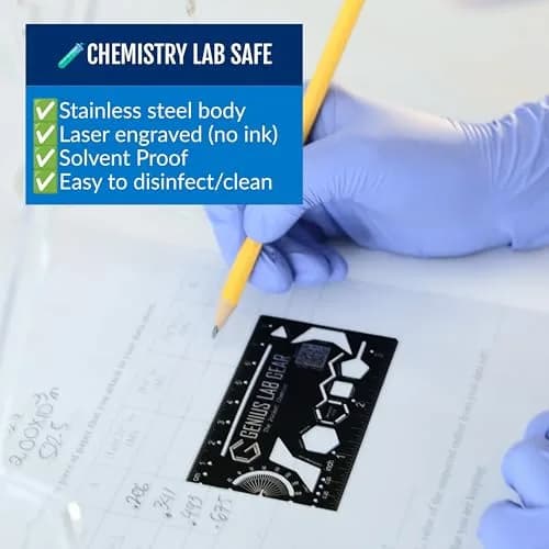 Genius Lab Gear Pocket Chemist Organic Chemistry Stencil 3 Inch Metal Ruler | Compact, Durable & Precision thumbnail 4