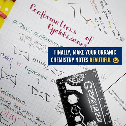 Genius Lab Gear Pocket Chemist Organic Chemistry Stencil 3 Inch Metal Ruler | Compact, Durable & Precision thumbnail 9
