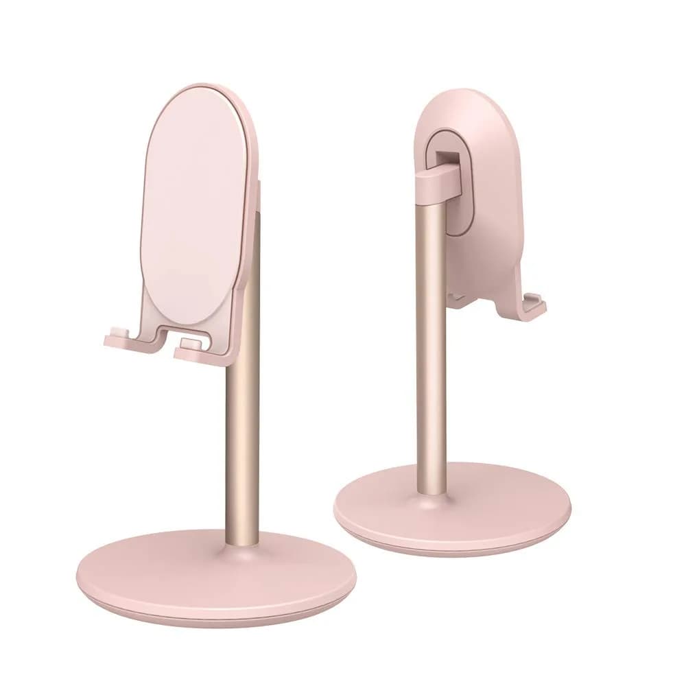 Bright Stone Pink Adjustable Phone Stand for Desk | Compatible with 4"-12.9" Phones/Tablets/iPhone/iPad/Switch — Pink
