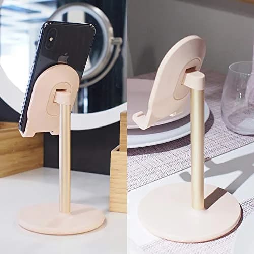 Bright Stone Pink Adjustable Phone Stand for Desk | Compatible with 4"-12.9" Phones/Tablets/iPhone/iPad/Switch thumbnail 2