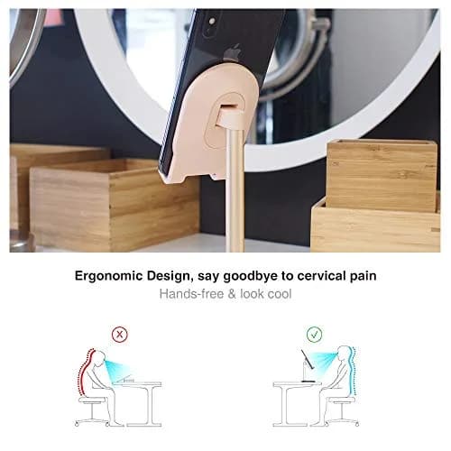 Bright Stone Pink Adjustable Phone Stand for Desk | Compatible with 4"-12.9" Phones/Tablets/iPhone/iPad/Switch thumbnail 3