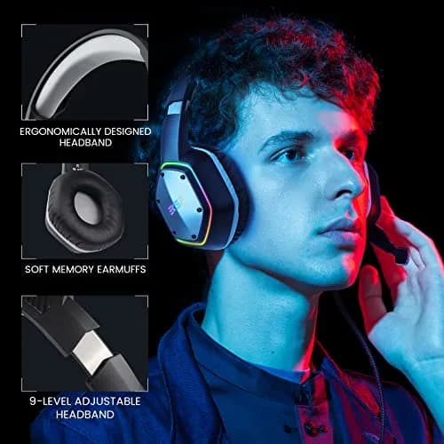 EKSA E1000 USB Gaming Headset with Mic, 7.1 Surround Sound | PC & PS4 Compatible thumbnail 7