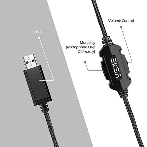 EKSA E1000 USB Gaming Headset with Mic, 7.1 Surround Sound | PC & PS4 Compatible thumbnail 2