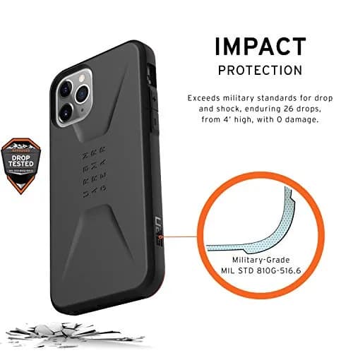 URBAN ARMOR GEAR UAG iPhone 11 Pro Civilian Feather-Light Rugged Case | Military Drop Tested, Wireless Charging Compatible thumbnail 3