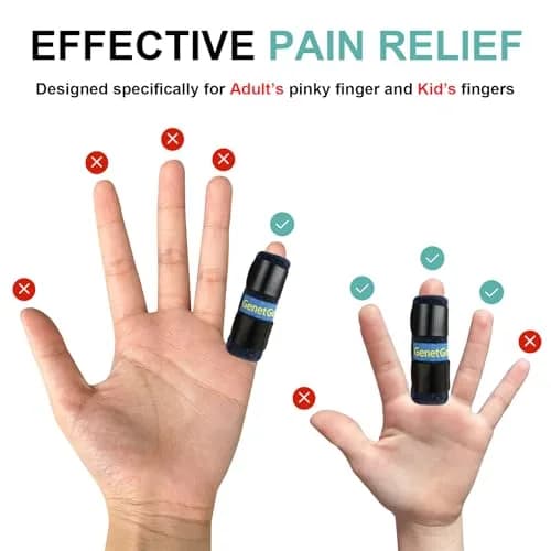 GenetGo Small Finger Splint 2 Pack Blue | Stabilizes Broken Pinky Finger for Arthritis Pain thumbnail 3