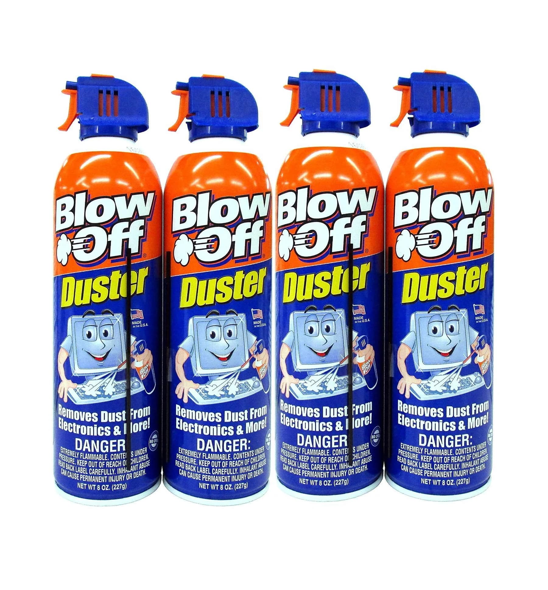 Blow Off Compressed Air Duster Can MAX Professional Cleaner 8oz (Pack of 4) | Cleans Electronics Safely - main product image