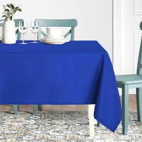 sancua Rectangle Tablecloth for 4 Foot Tables 54x78 Inch | Blue, Wrinkle-Free Polyester thumbnail 2
