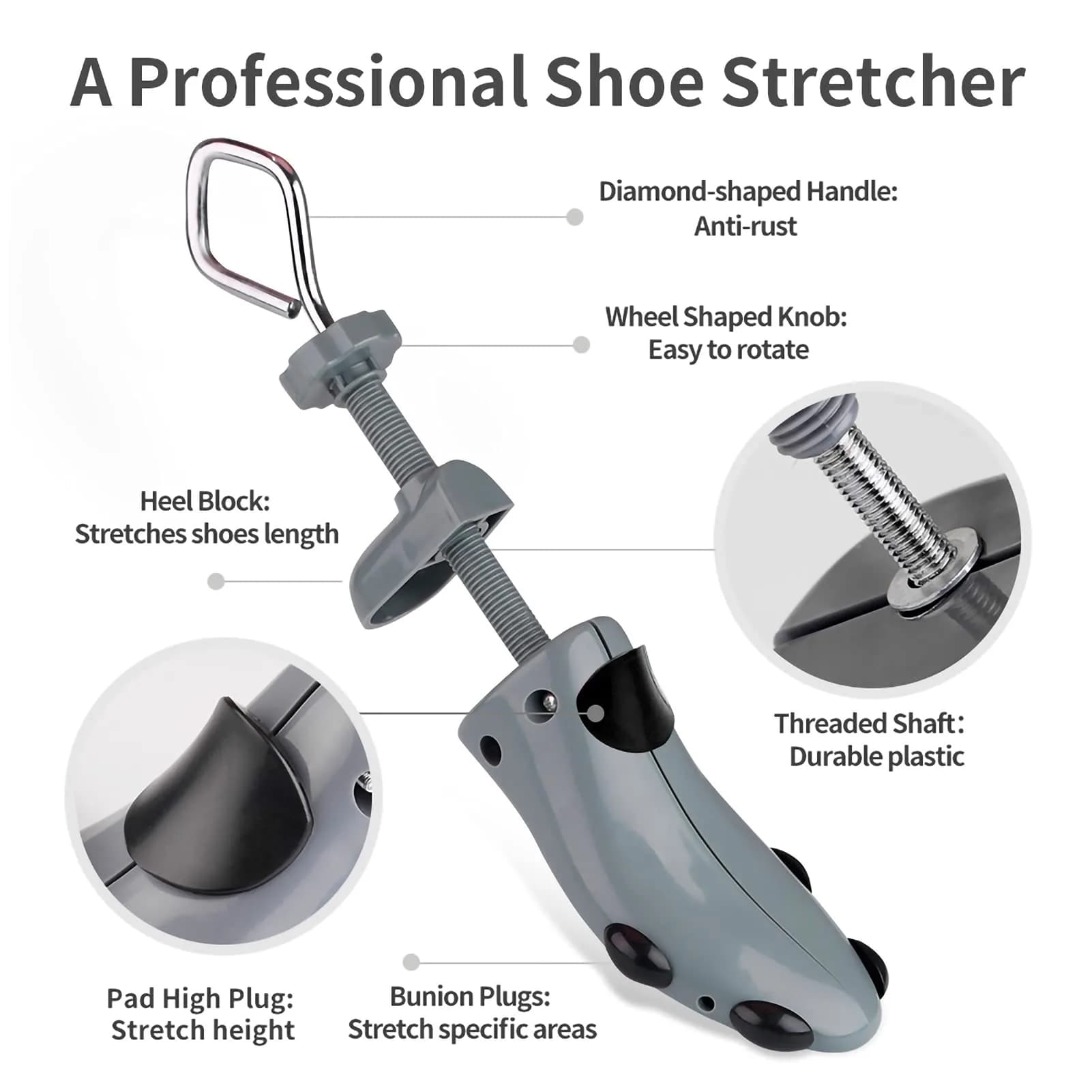 Topsome Shoe Stretcher Men US 9.5-13 | 4-Way Adjustable ABS Plastic Shoe Tree Shaper for Wide Feet - view 2