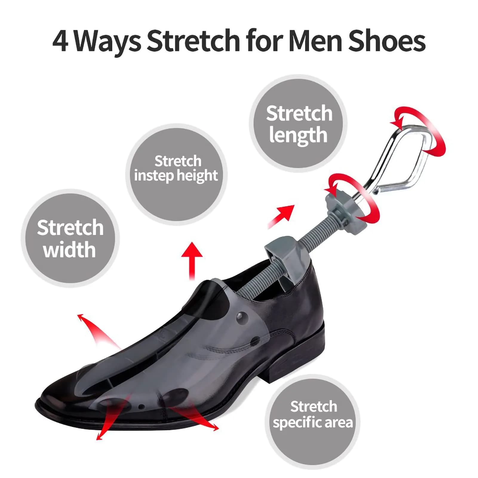 Topsome Shoe Stretcher Men US 9.5-13 | 4-Way Adjustable ABS Plastic Shoe Tree Shaper for Wide Feet - view 3
