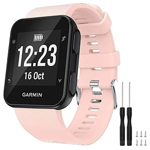 TopPerfekt Silicone Watch Band for Garmin Forerunner 35, Pink | Fits 130-230mm Wrist thumbnail 1