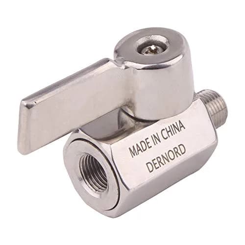 DERNORD 1/8 Inch Stainless Steel Mini Ball Valve NPT FxM Thread Pack of 2 | Corrosion-Resistant, Suitable for Water & Gas thumbnail 3