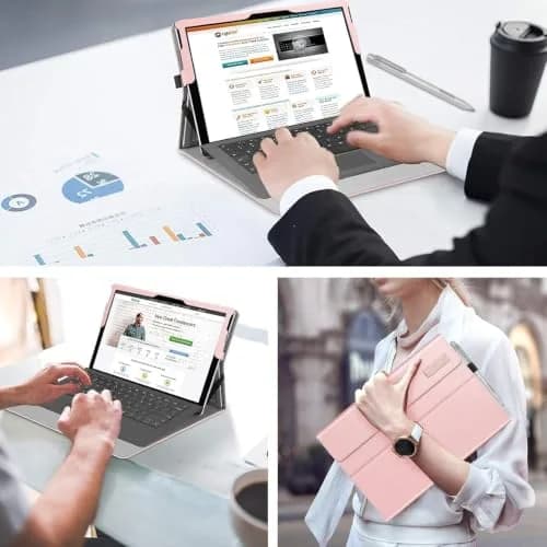 Fintie Case for 12.3 inch Microsoft Surface Pro 7 Plus, Pro 7/6/5/4/3 Rose Gold | Multi-Angle Kickstand Folio with Stylus Holder thumbnail 8