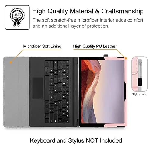 Fintie Case for 12.3 inch Microsoft Surface Pro 7 Plus, Pro 7/6/5/4/3 Rose Gold | Multi-Angle Kickstand Folio with Stylus Holder thumbnail 9