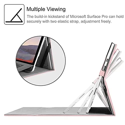 Fintie Case for 12.3 inch Microsoft Surface Pro 7 Plus, Pro 7/6/5/4/3 Rose Gold | Multi-Angle Kickstand Folio with Stylus Holder thumbnail 3