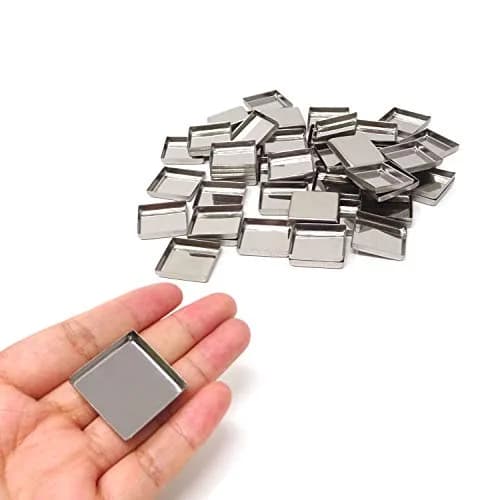 Honbay 56PCS Metal Makeup Pans Square Empty Eyeshadow Blush Lipstick Organizer (26mm, 5mm Height) | Stainless Steel Cosmetic Trays thumbnail 4