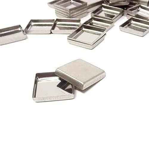 Honbay 56PCS Metal Makeup Pans Square Empty Eyeshadow Blush Lipstick Organizer (26mm, 5mm Height) | Stainless Steel Cosmetic Trays thumbnail 3