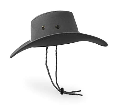UltraKey Grey Cowboy Hat with Chin Strap & Breathable Eyelets | UPF 30+ Sun Protection thumbnail 4