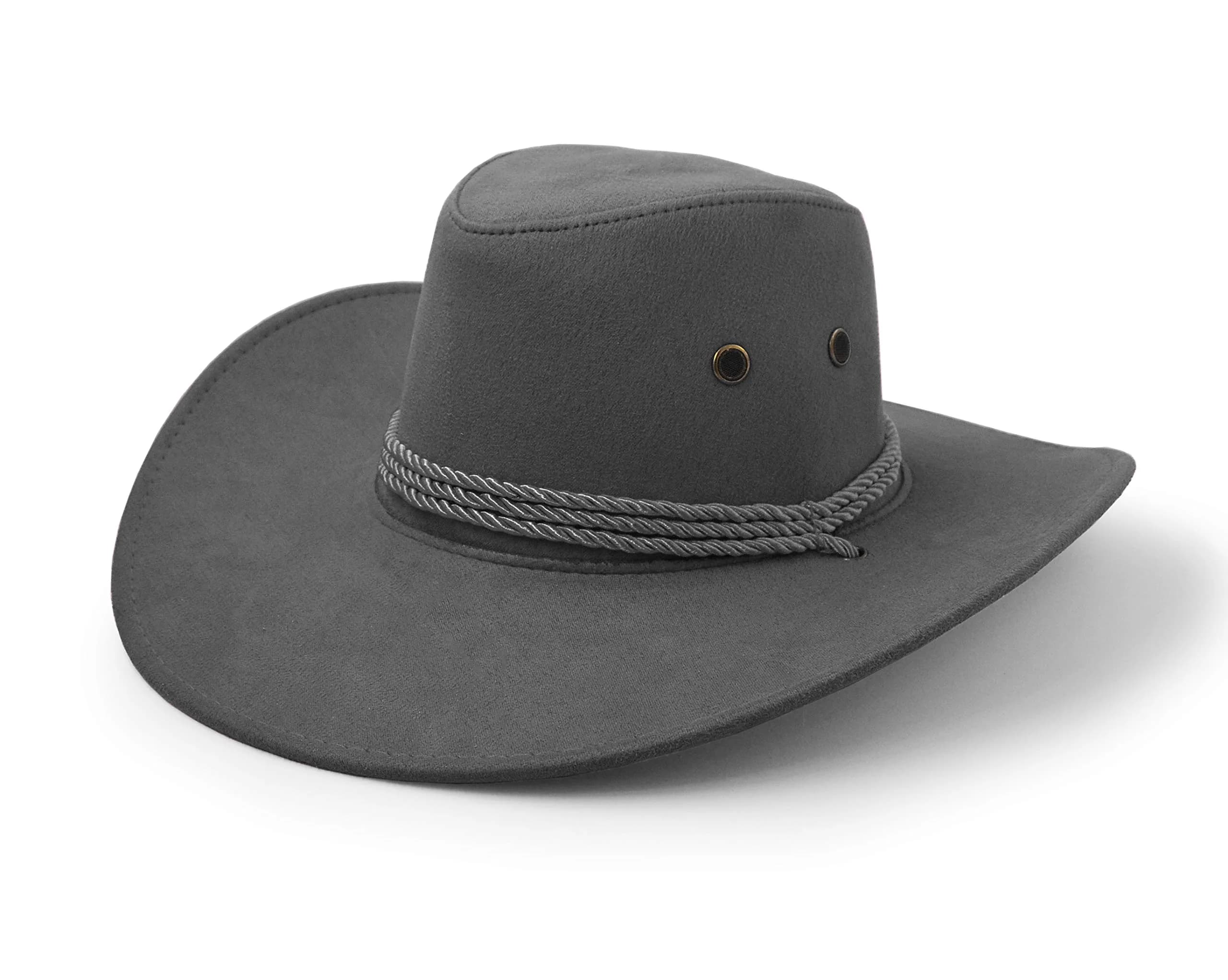 UltraKey Grey Cowboy Hat with Chin Strap & Breathable Eyelets | UPF 30+ Sun Protection - view 5