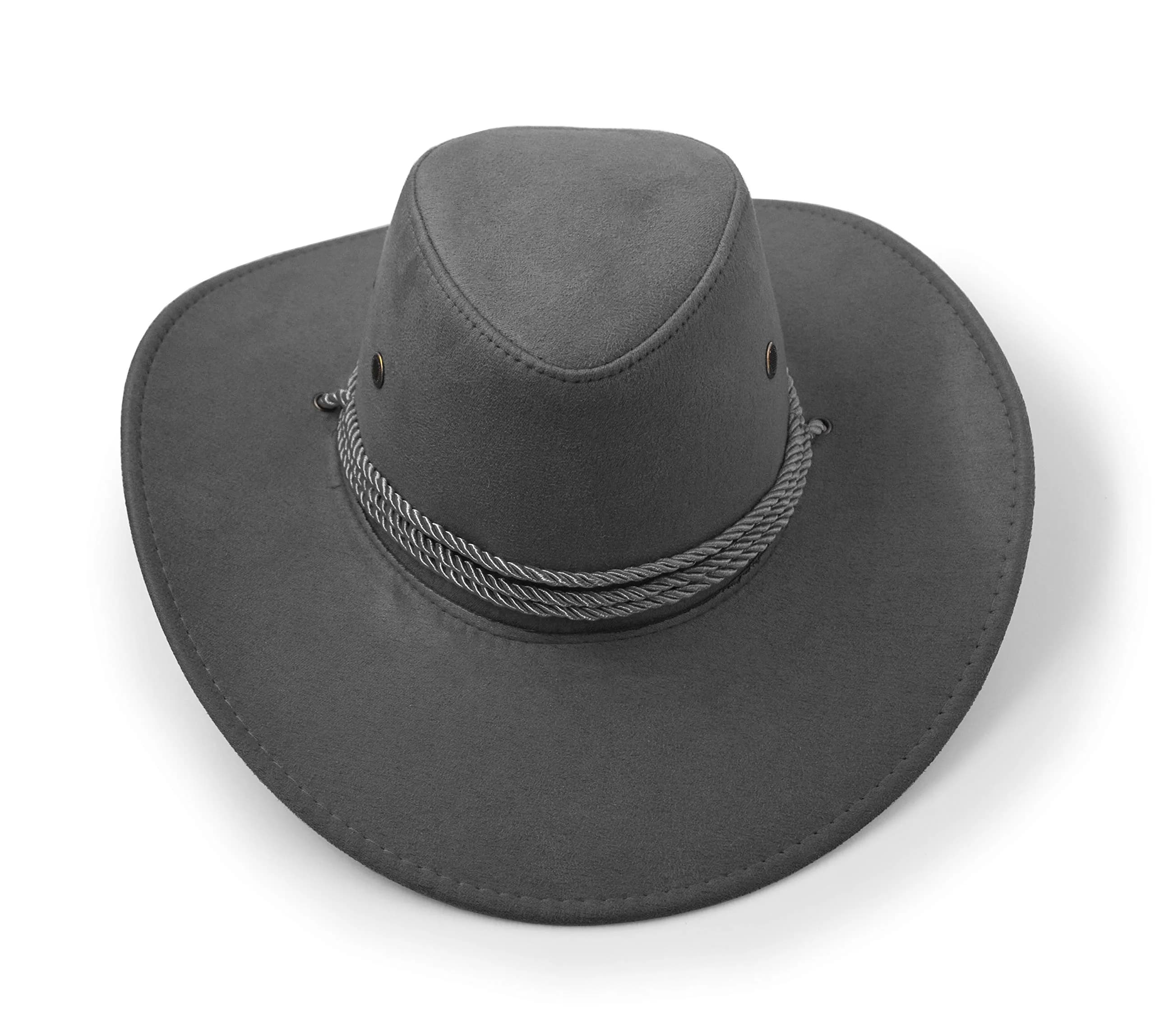 UltraKey Grey Cowboy Hat with Chin Strap & Breathable Eyelets | UPF 30+ Sun Protection - view 6