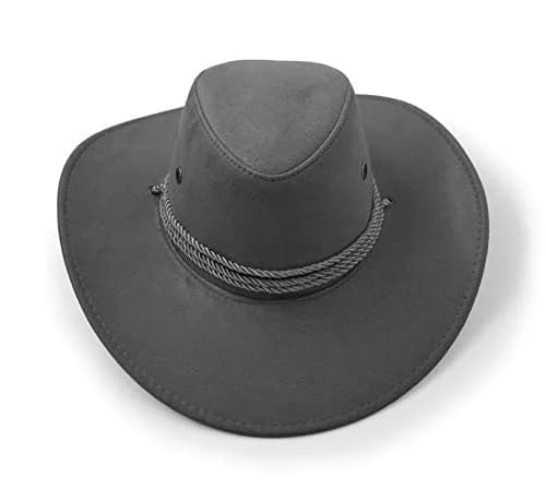 UltraKey Grey Cowboy Hat with Chin Strap & Breathable Eyelets | UPF 30+ Sun Protection thumbnail 6