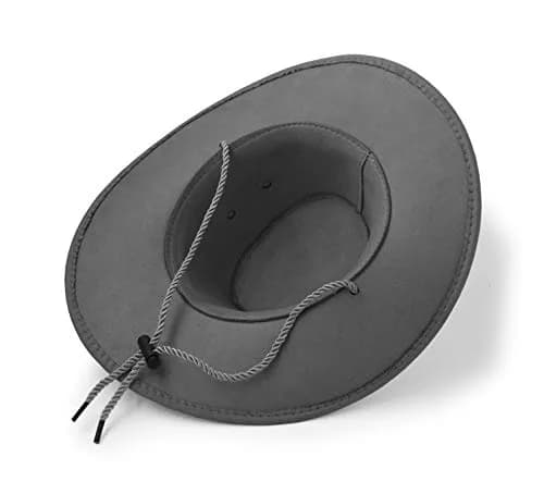 UltraKey Grey Cowboy Hat with Chin Strap & Breathable Eyelets | UPF 30+ Sun Protection thumbnail 7