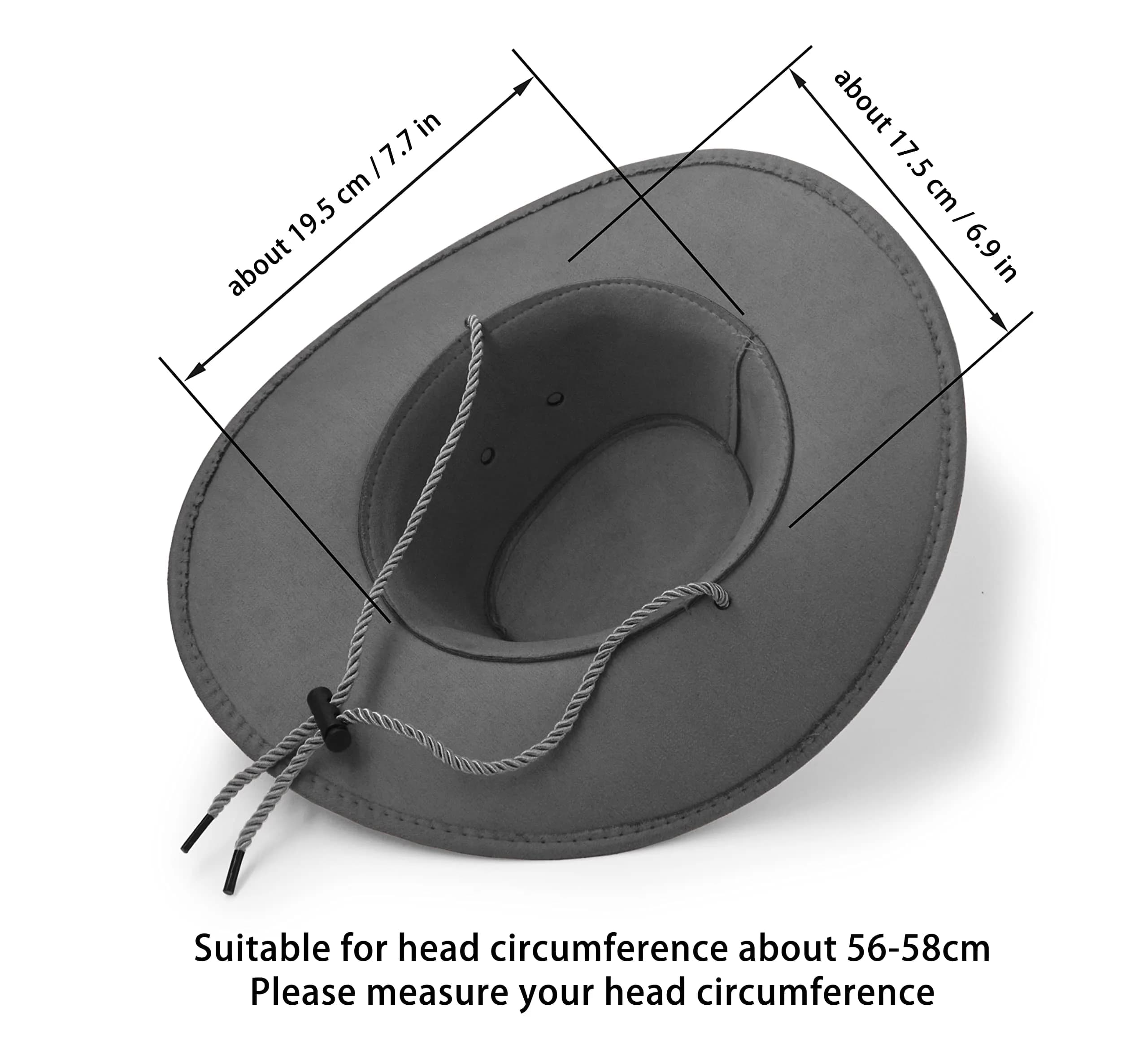 UltraKey Grey Cowboy Hat with Chin Strap & Breathable Eyelets | UPF 30+ Sun Protection - view 8