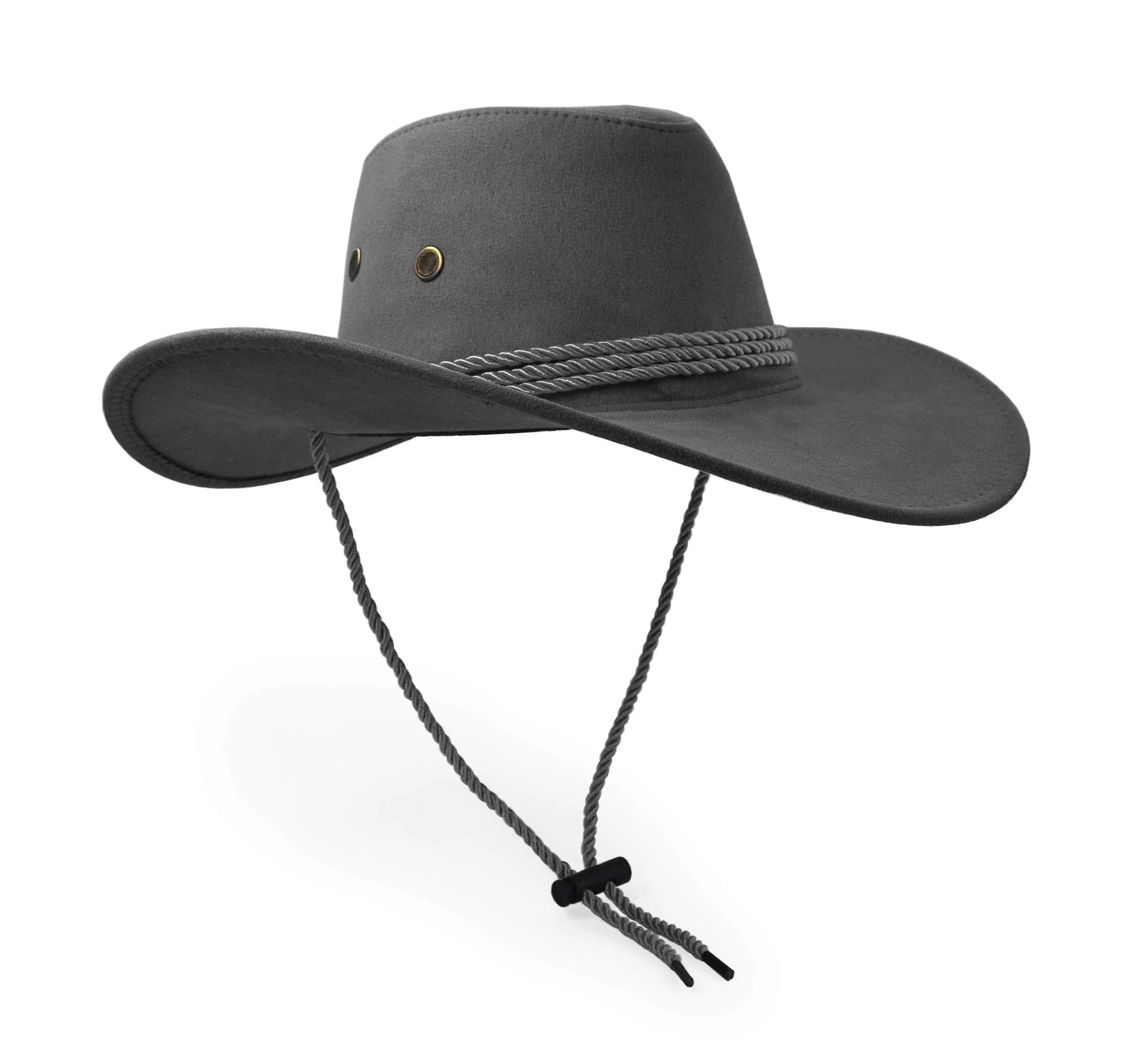 UltraKey Grey Cowboy Hat with Chin Strap & Breathable Eyelets | UPF 30+ Sun Protection - view 2
