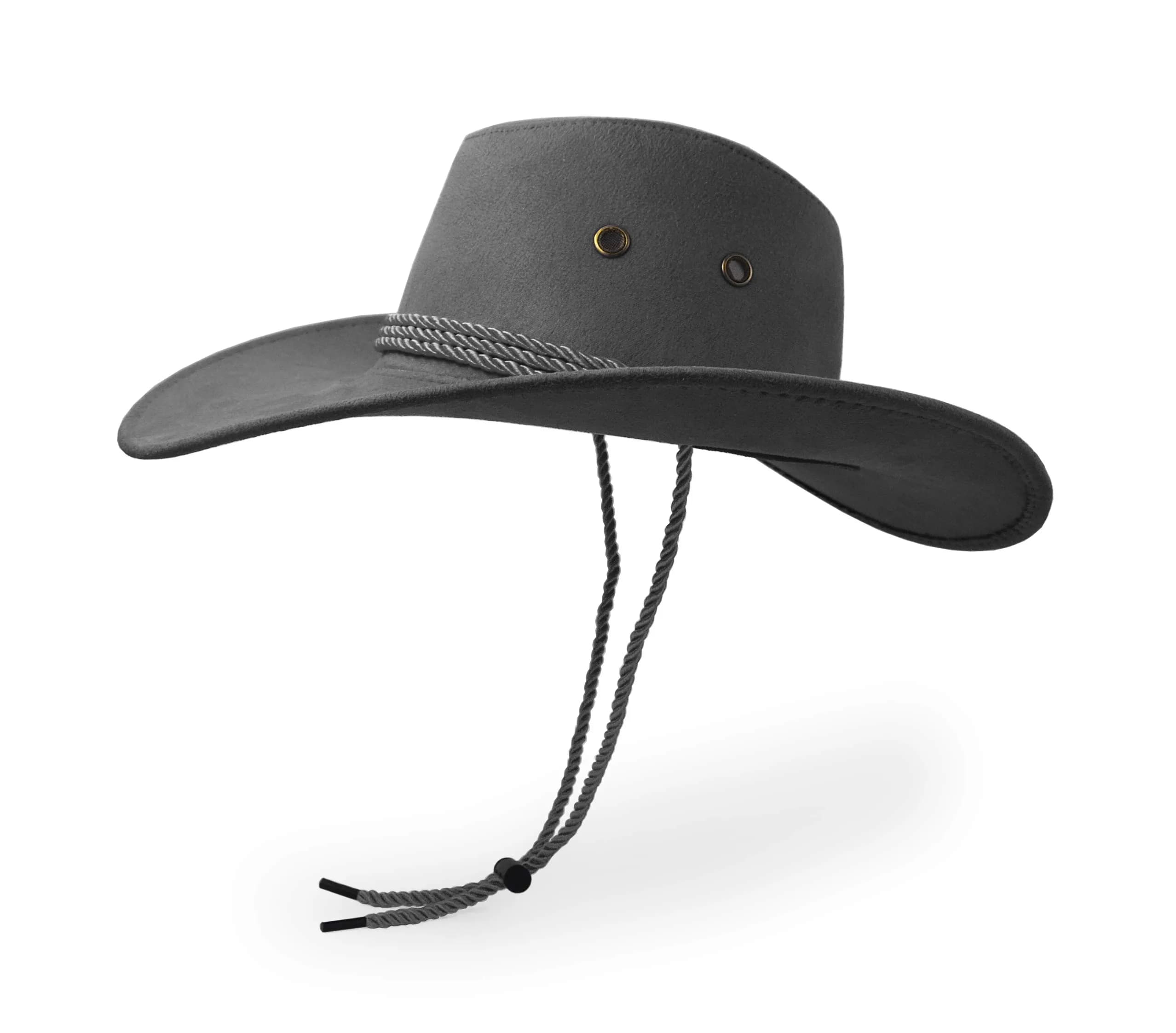 UltraKey Grey Cowboy Hat with Chin Strap & Breathable Eyelets | UPF 30+ Sun Protection - view 3