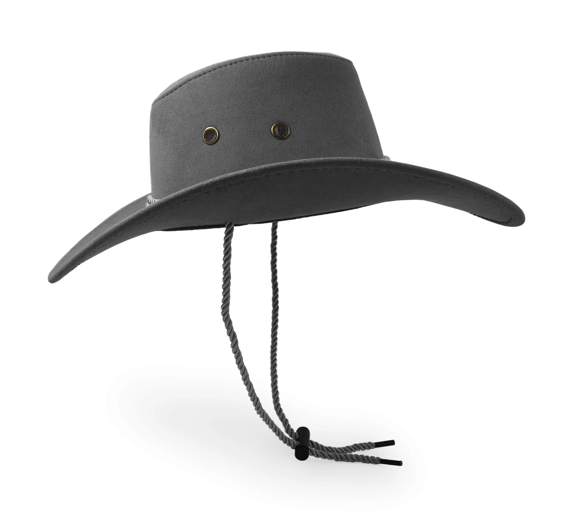 UltraKey Grey Cowboy Hat with Chin Strap & Breathable Eyelets | UPF 30+ Sun Protection - view 4