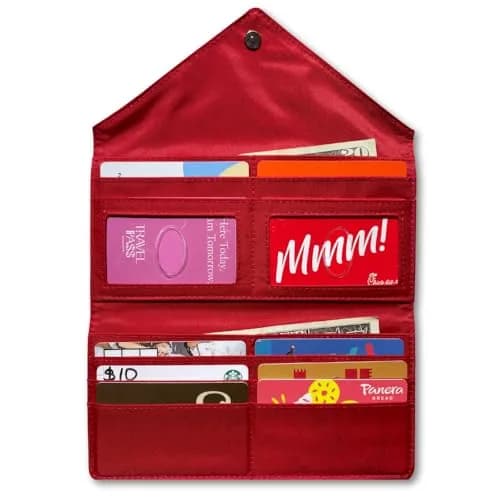 Big Skinny Slimvelope TriFold Clutch Wallet Lipstick Red | Holds 40 Cards, Machine Washable thumbnail 5
