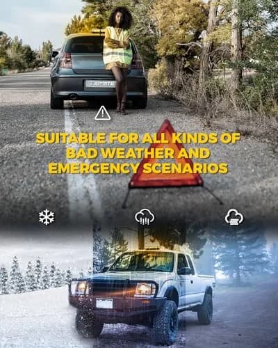 Xprite 12" 72LED Rooftop Strobe Light Bar with Magnetic Base | 12V-24V Amber Emergency Beacon for Construction Vehicles, Trucks, Snow Plows thumbnail 6