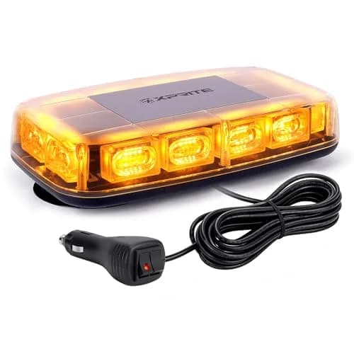 Xprite 12" 72LED Rooftop Strobe Light Bar with Magnetic Base | 12V-24V Amber Emergency Beacon for Construction Vehicles, Trucks, Snow Plows thumbnail 1