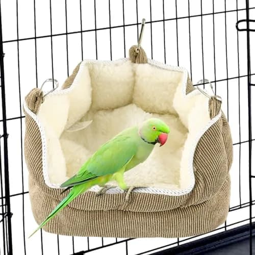 QBLEEV Bird Nest House Winter Warm Bird Bed for Cage Hanging Bird Hammock Soft Plush Snuggle Hut Tent, Large thumbnail 6
