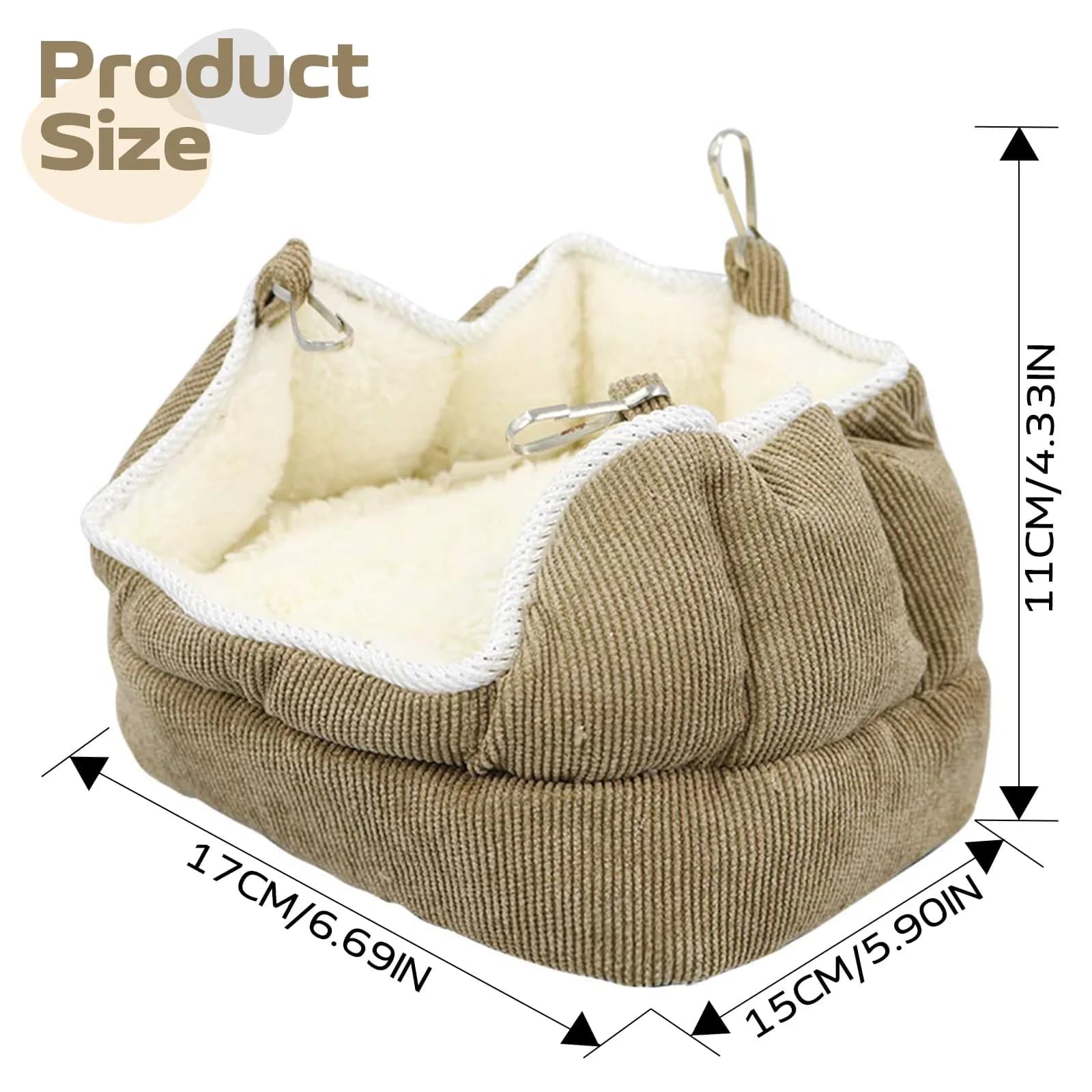 QBLEEV Bird Nest House Winter Warm Bird Bed for Cage Hanging Bird Hammock Soft Plush Snuggle Hut Tent, Large - main product image