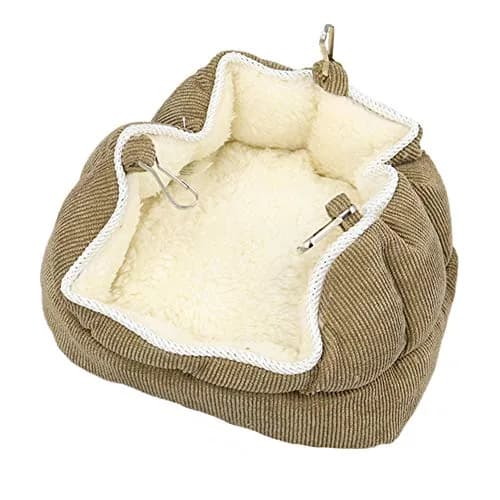 QBLEEV Bird Nest House Winter Warm Bird Bed for Cage Hanging Bird Hammock Soft Plush Snuggle Hut Tent, Large thumbnail 3