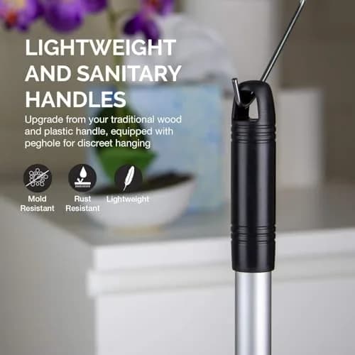 NEIKO Toilet Plunger Set | 2 Piece | Compact All-Angle Design | Telescopic Aluminum Handle thumbnail 5